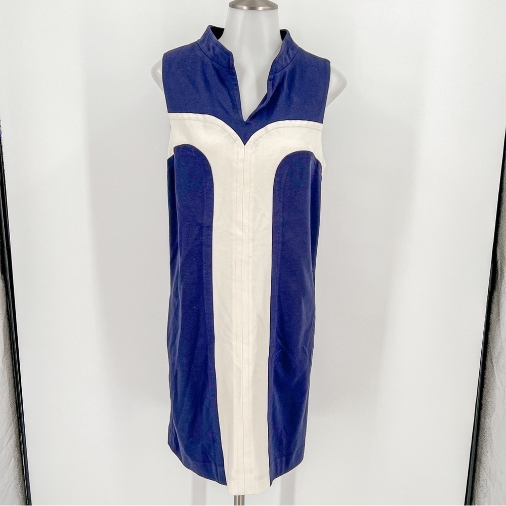 Lilly Pulitzer Women’s Navy Blue & White Shift Dress Button Detail Nautical